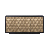 Esher 3 Door Gold Sideboard with Black Frame and Base by Richmond Interiors - Maison Rêves UK