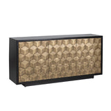 Esher 3 Door Gold Sideboard with Black Frame and Base by Richmond Interiors - Maison Rêves UK