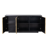Esher 3 Door Gold Sideboard with Black Frame and Base by Richmond Interiors - Maison Rêves UK