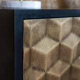 Esher 3 Door Gold Sideboard with Black Frame and Base by Richmond Interiors - Maison Rêves UK