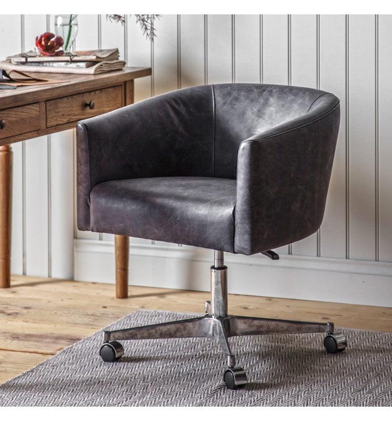 Ethos Swivel Office Chair Antique Ebony - Maison Rêves UK