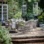 Evesmith 6 Seater Oval Outdoor Dining Set in Stone - Maison Rêves UK