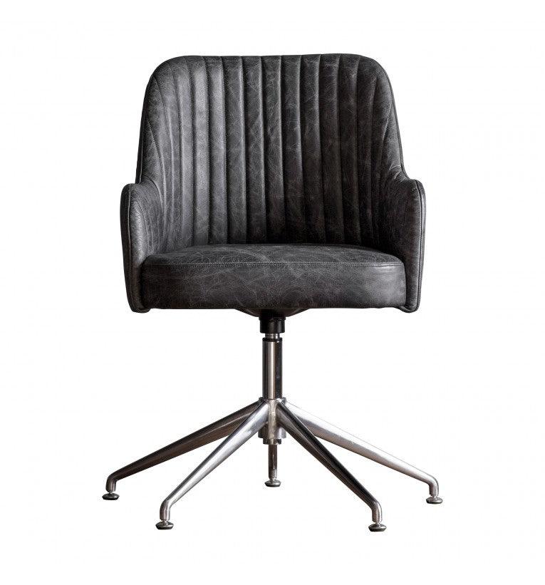 Farolina Swivel Chair Antique Ebony - Maison Rêves UK