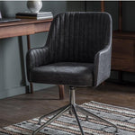 Farolina Swivel Chair Antique Ebony - Maison Rêves UK