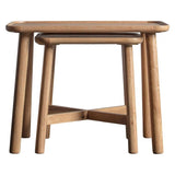 Fernhaven Solid Oak Nest Of 2 Tables - Maison Rêves UK
