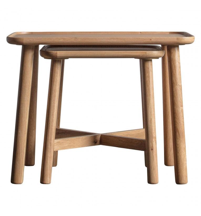Fernhaven Solid Oak Nest Of 2 Tables - Maison Rêves UK