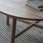 Fernhaven Solid Oak Round Coffee Table Grey - Maison Rêves UK