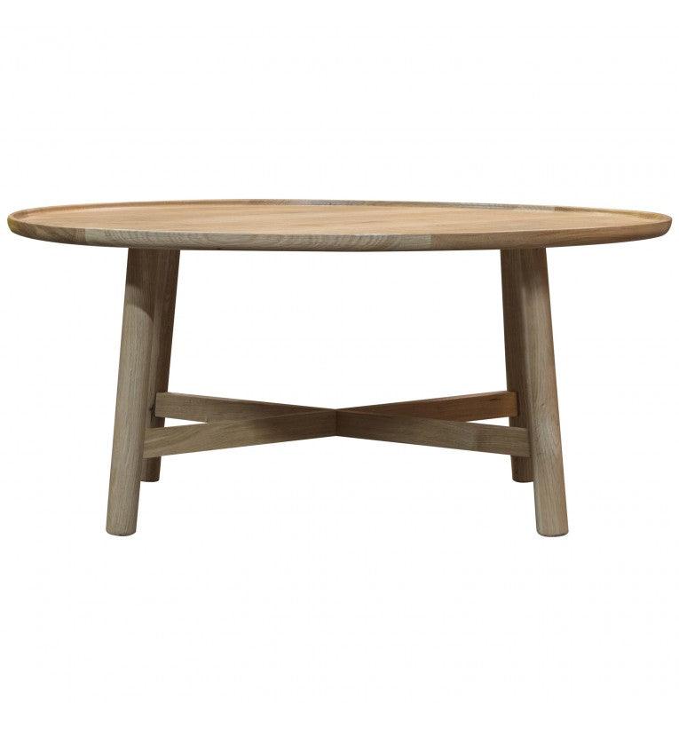 Fernhaven Solid Oak Round Coffee Table - Maison Rêves UK