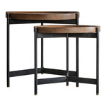 Fleurique Iron Nest Of 2 Tables with Mango Wood Top - Maison Rêves UK
