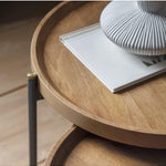 Fleurique Iron Nest Of 2 Tables with Mango Wood Top - Maison Rêves UK