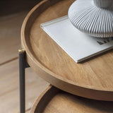 Fleurique Iron Nest Of 2 Tables with Mango Wood Top - Maison Rêves UK
