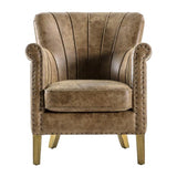 Fontenay Armchair Brown Leather - Maison Rêves UK
