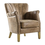 Fontenay Armchair Brown Leather - Maison Rêves UK