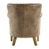 Fontenay Armchair Brown Leather - Maison Rêves UK