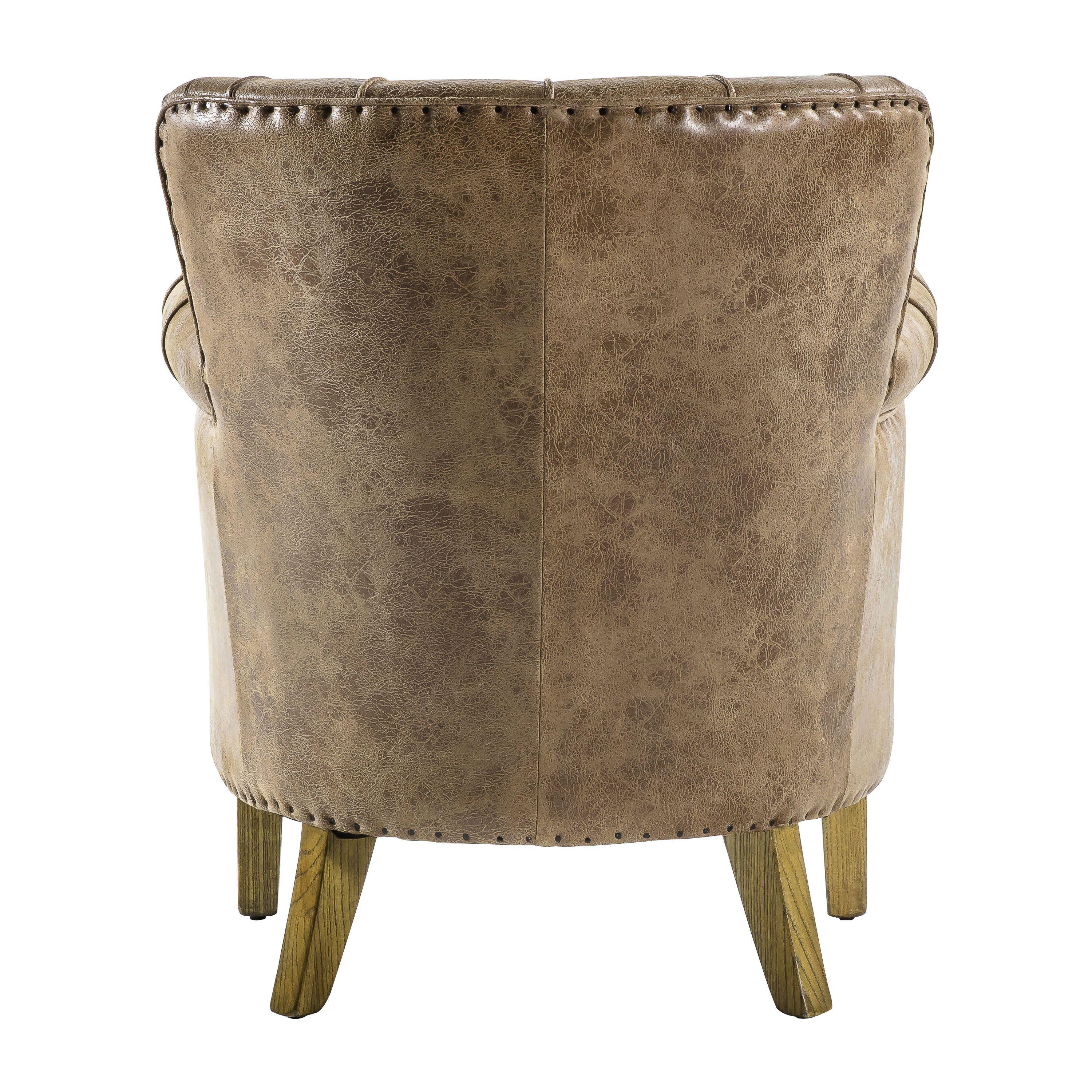 Fontenay Armchair Brown Leather - Maison Rêves UK
