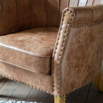 Fontenay Armchair Brown Leather - Maison Rêves UK