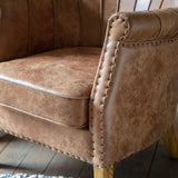 Fontenay Armchair Brown Leather - Maison Rêves UK
