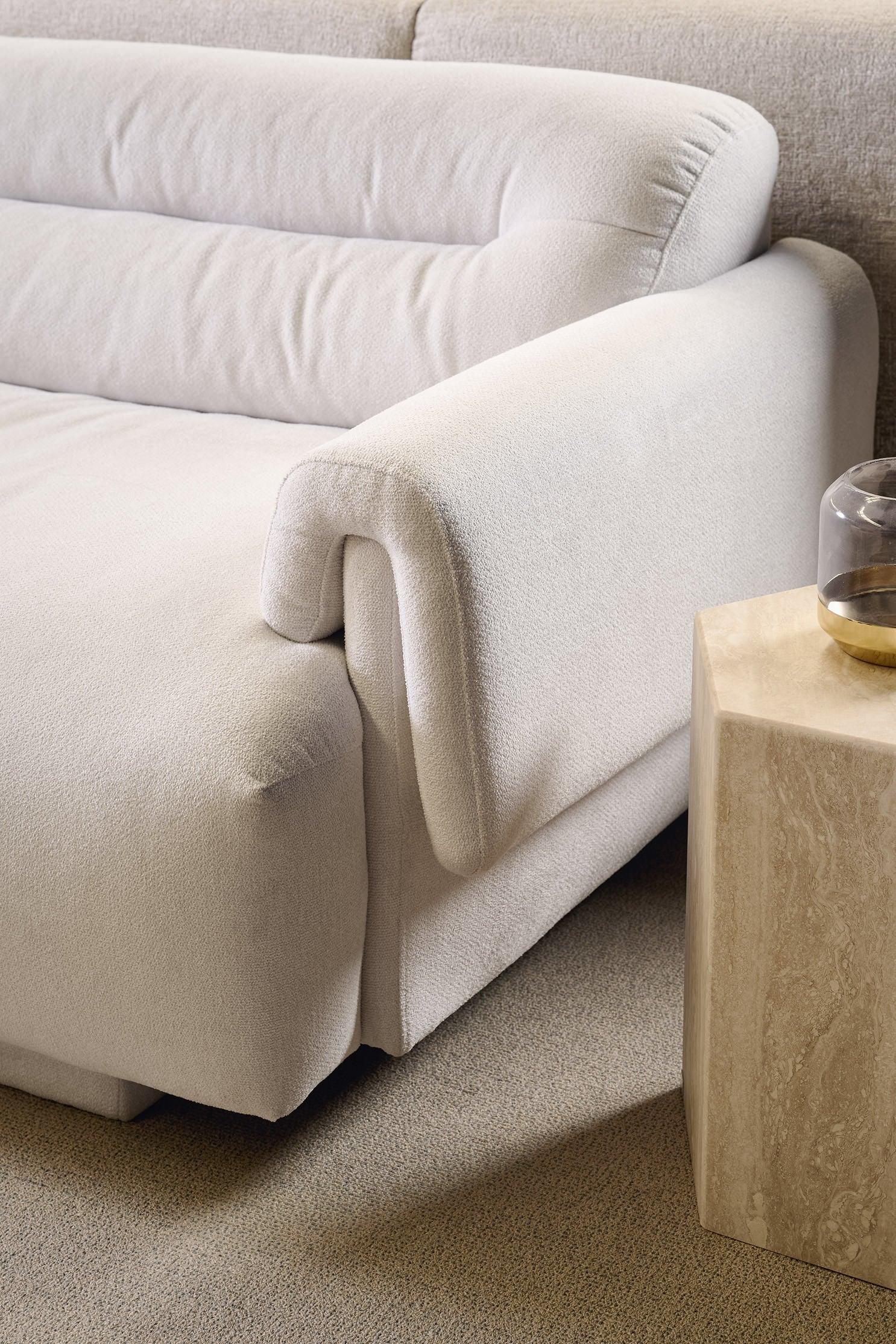 Frankie 3-Seater Sofa - Chex Polar Boucle - Maison Rêves UK