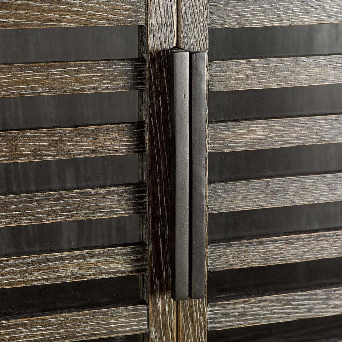 Granada Grey Oak Cabinet with Metal Base - Maison Rêves UK