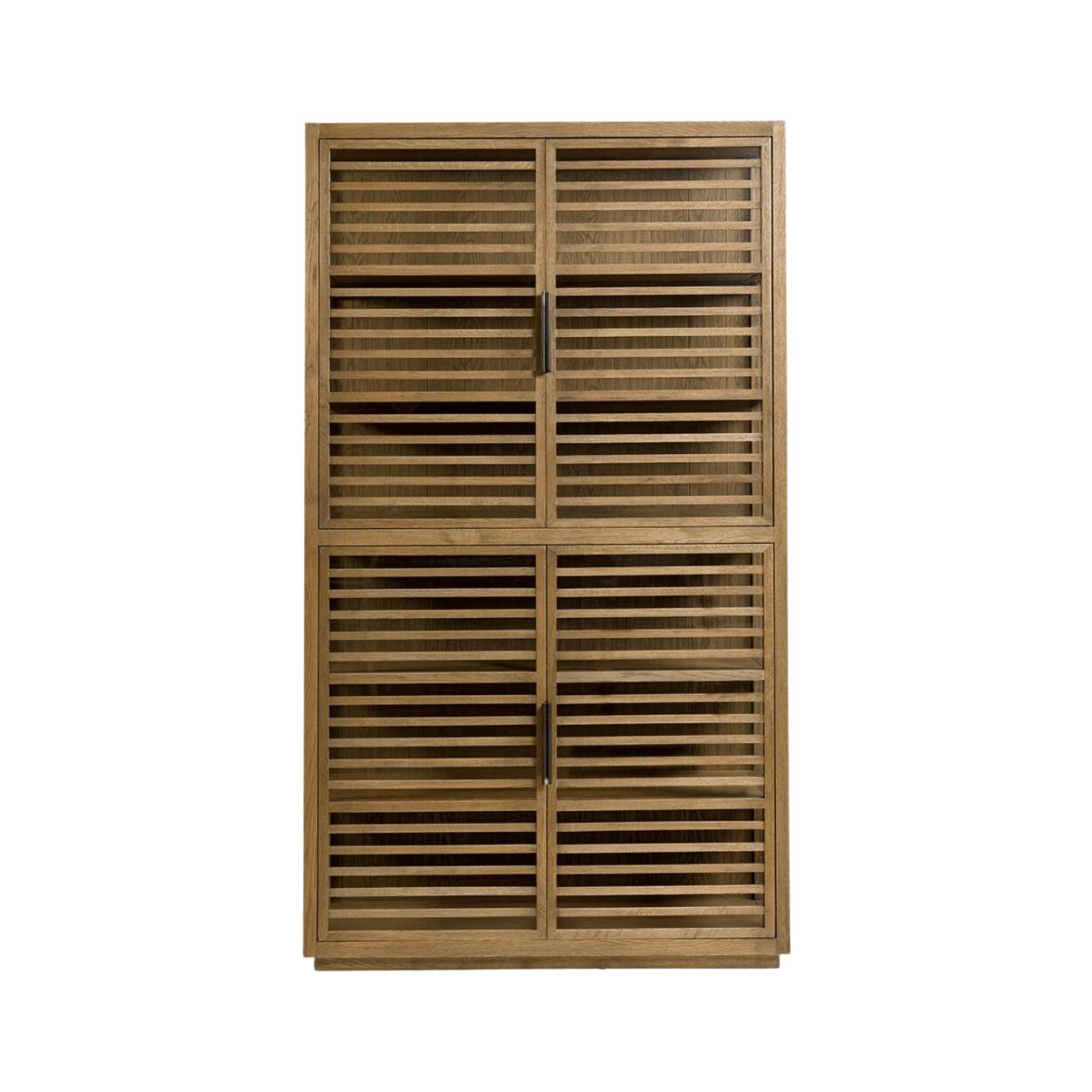 Granada Natural Oak Cabinet with Tempered Glass Doors - Maison Rêves UK