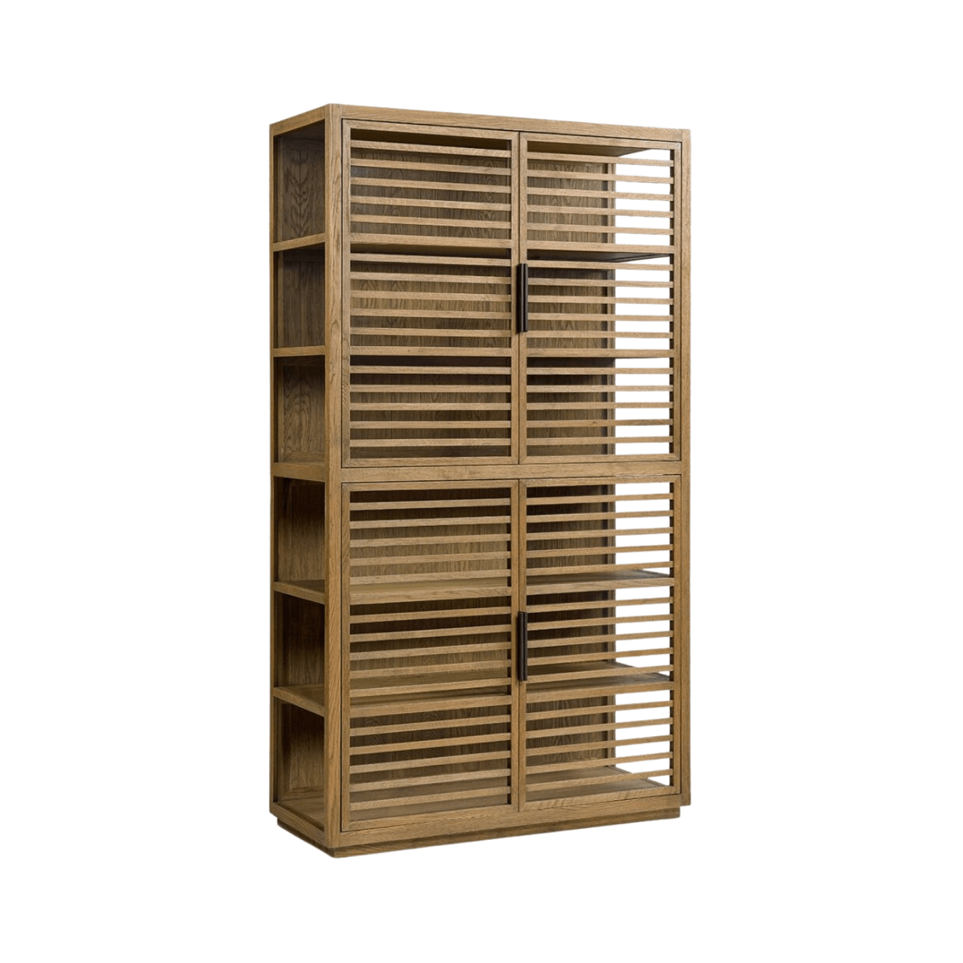 Granada Natural Oak Cabinet with Tempered Glass Doors - Maison Rêves UK