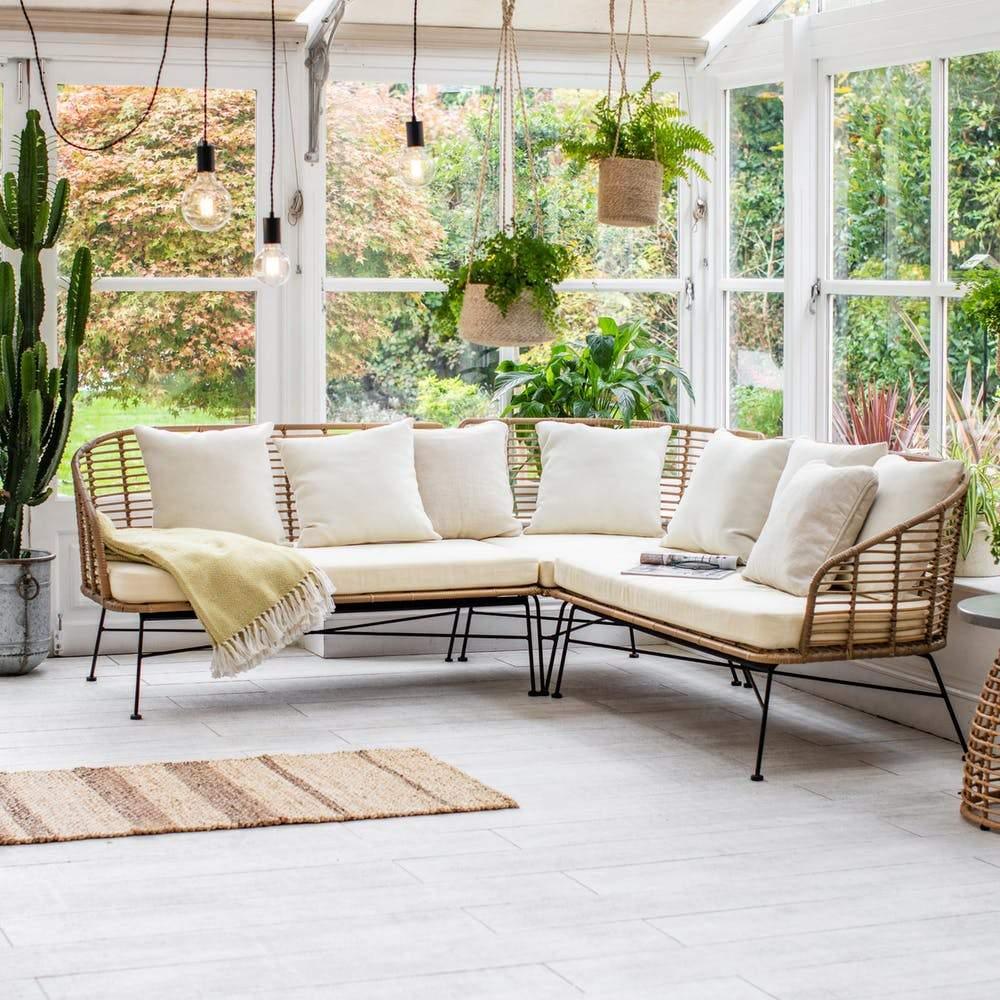 Hampstead Indoor & Outdoor Bamboo Corner Sofa - Maison Rêves UK
