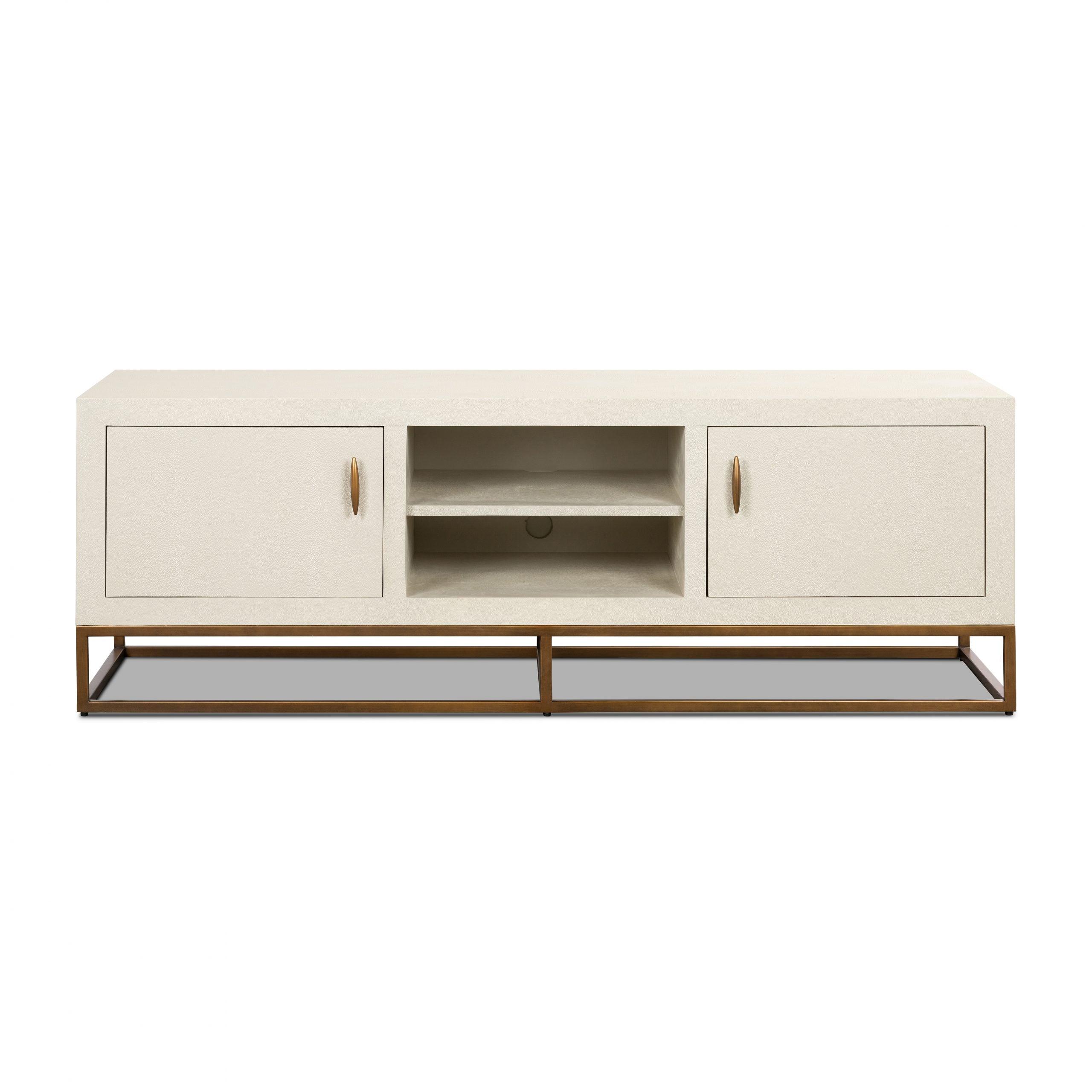 Hampton TV Unit - Ivory Shagreen by DI Designs - Maison Rêves UK