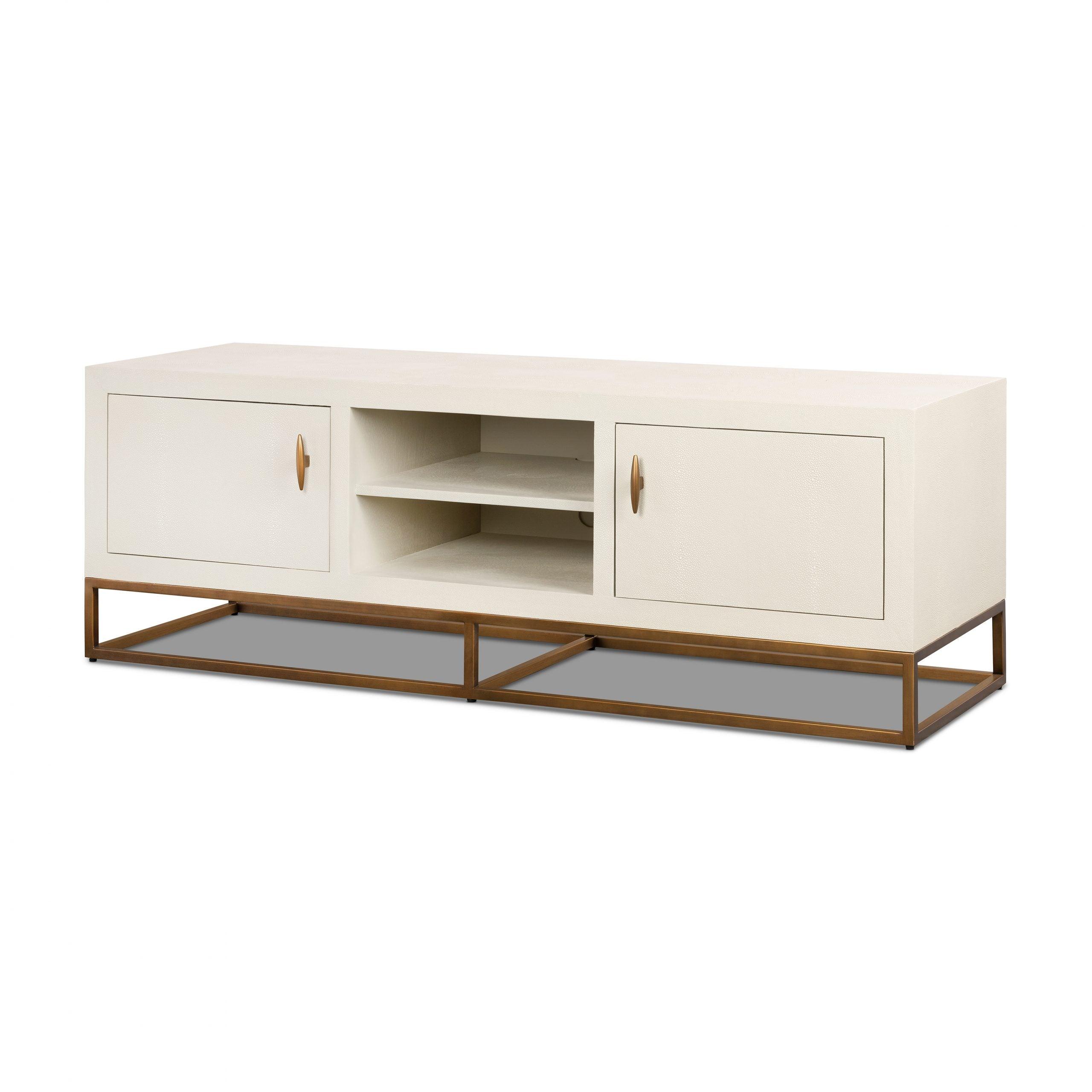 Hampton TV Unit - Ivory Shagreen by DI Designs - Maison Rêves UK