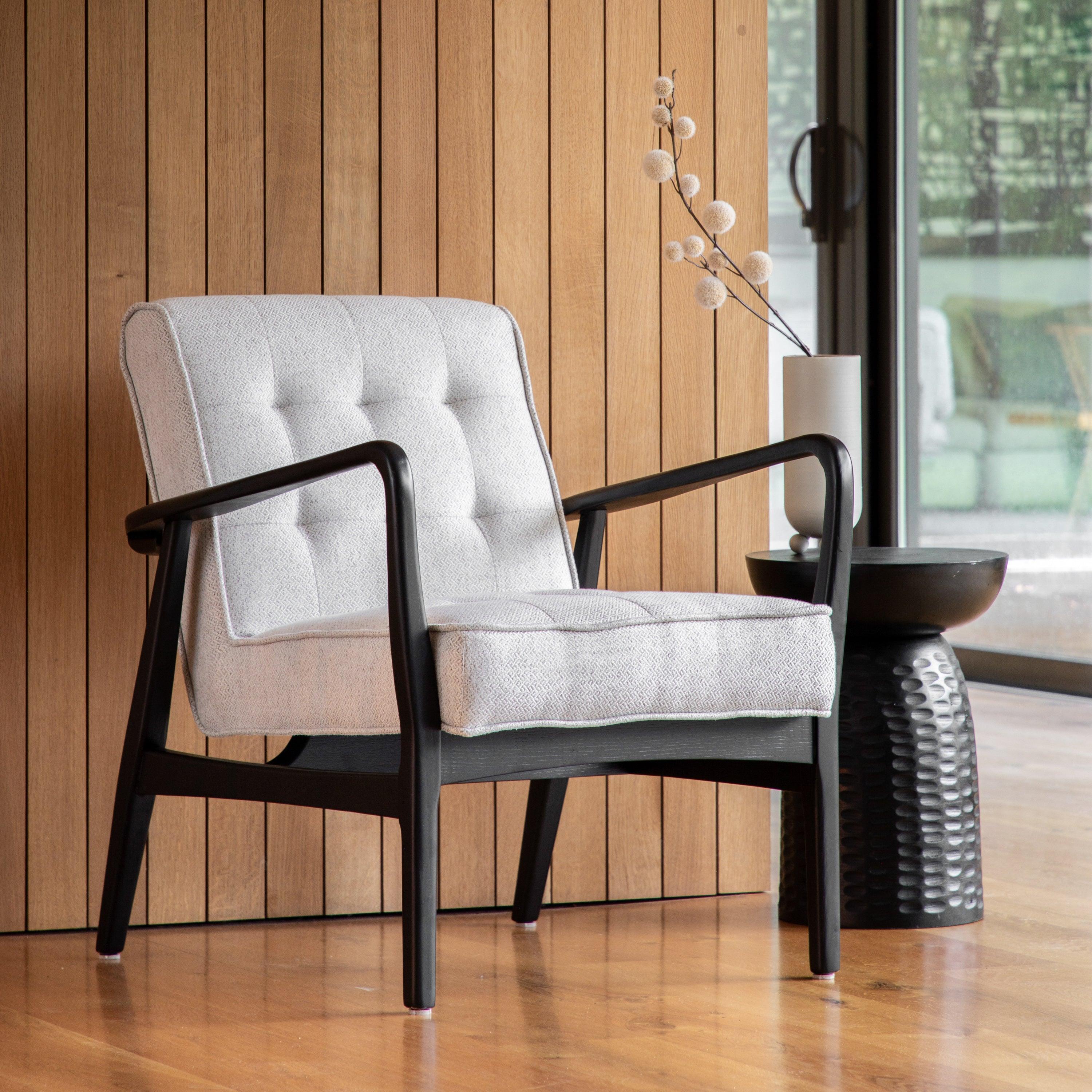 Havenstone Armchair Natural Weave with Oak Frame - Maison Rêves UK