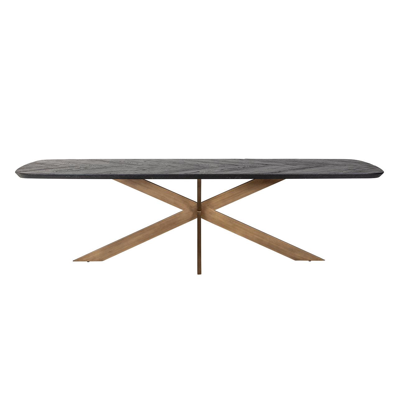 Hayley Dark Coffee Oak Dining Table with Chevron Top by Richmond Interiors - Maison Rêves UK