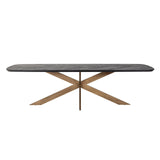 Hayley Dark Coffee Oak Dining Table with Chevron Top by Richmond Interiors - Maison Rêves UK
