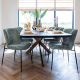 Hayley Dark Coffee Oak Dining Table with Chevron Top by Richmond Interiors - Maison Rêves UK