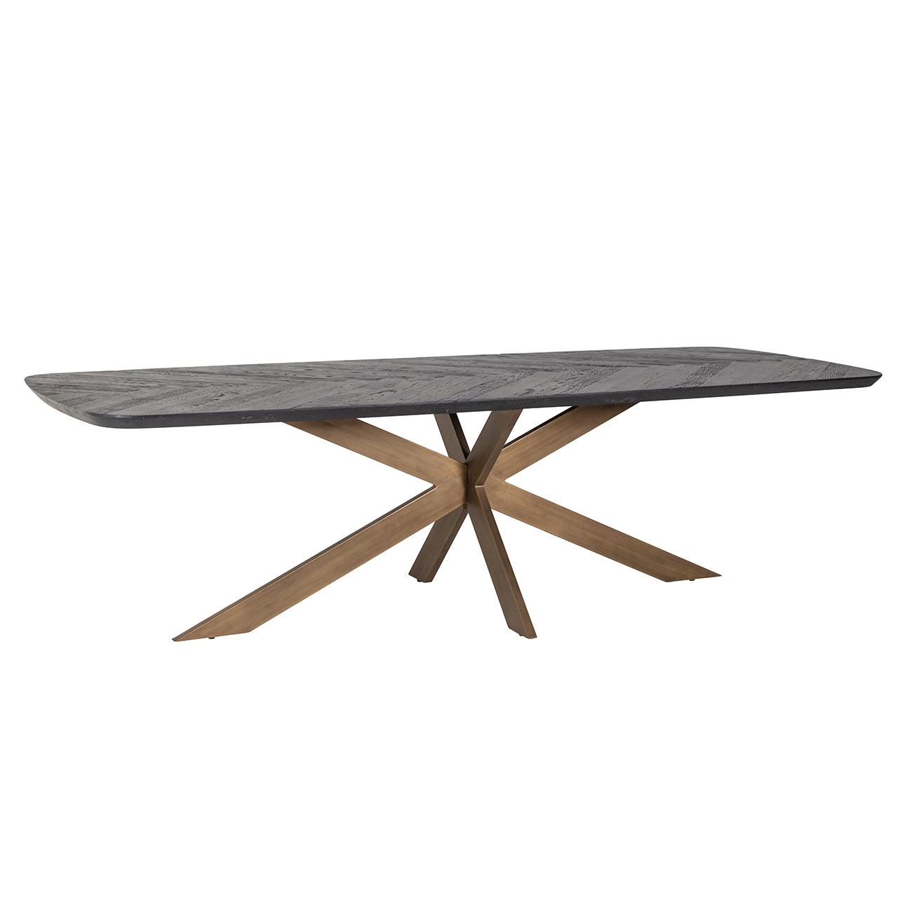 Hayley Dark Coffee Oak Dining Table with Chevron Top by Richmond Interiors - Maison Rêves UK