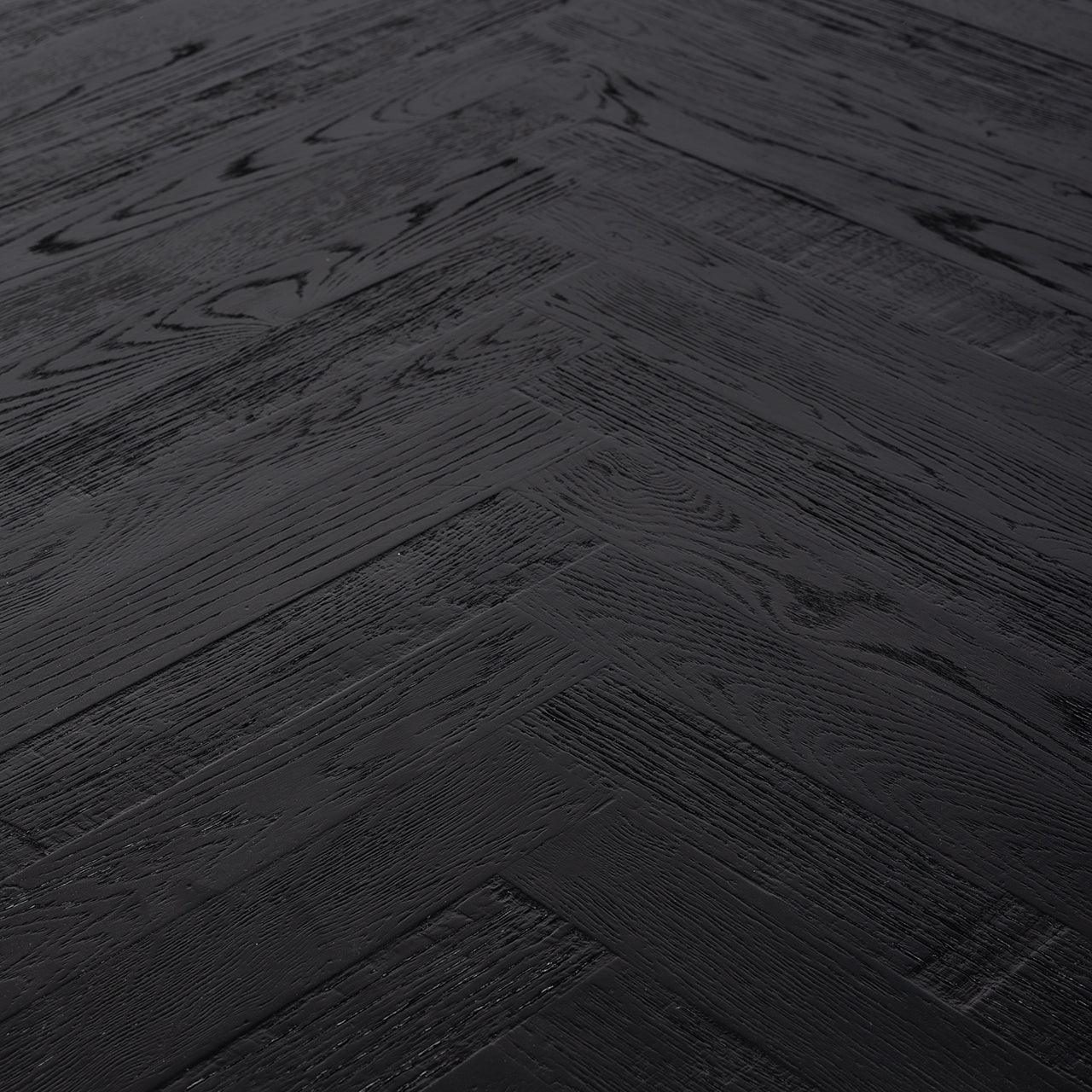Hayley Dark Coffee Oak Dining Table with Chevron Top by Richmond Interiors - Maison Rêves UK