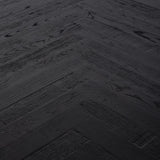 Hayley Dark Coffee Oak Dining Table with Chevron Top by Richmond Interiors - Maison Rêves UK