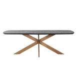 Hayley Dark Coffee Oak Dining Table with Chevron Top by Richmond Interiors - Maison Rêves UK