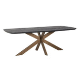 Hayley Dark Coffee Oak Dining Table with Chevron Top by Richmond Interiors - Maison Rêves UK