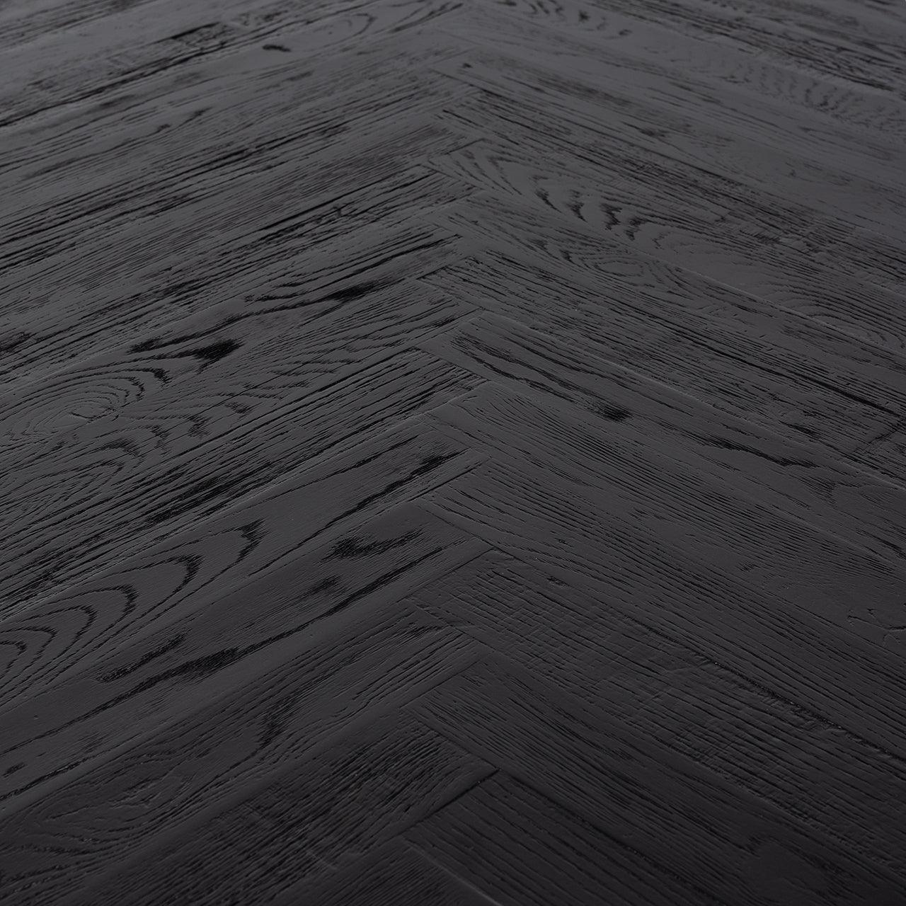 Hayley Dark Coffee Oak Dining Table with Chevron Top by Richmond Interiors - Maison Rêves UK