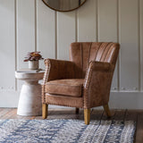 Fontenay Armchair Brown Leather - Maison Rêves UK
