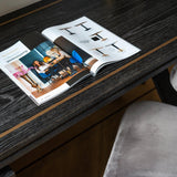 Hunter 3 Drawer Desk in Black Rustic Oak with Brushed Gold Accents by Richmond Interiors - Maison Rêves UK