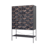 Illusion Oak Wood Parquet Cabinet with Steel Frame - Maison Rêves UK