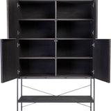 Illusion Oak Wood Parquet Cabinet with Steel Frame - Maison Rêves UK
