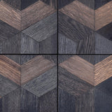 Illusion Oak Wood Parquet Cabinet with Steel Frame - Maison Rêves UK