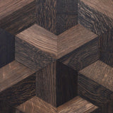 Illusion Oak Wood Parquet Sideboard L + Toprack L with Steel Frame - Maison Rêves UK