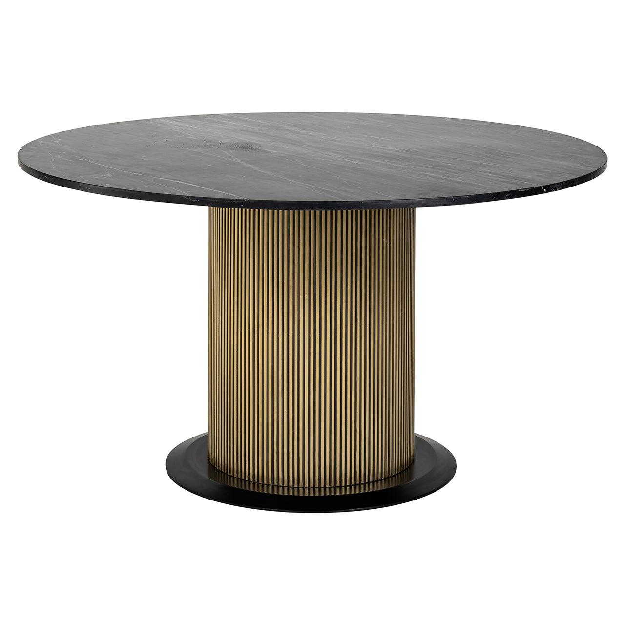 Ironville Circular Dining Table with Dark Marble Top by Richmond Interiors - Maison Rêves UK