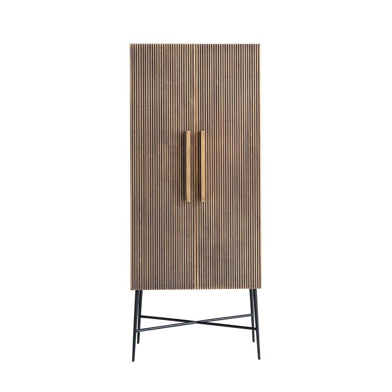 Ironville Gold 2 Door Cabinet with Black Metal Legs by Richmond Interiors - Maison Rêves UK