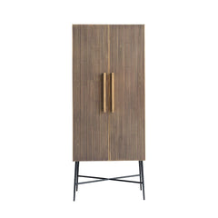 Ironville Gold 2 Door Cabinet with Black Metal Legs by Richmond Interiors - Maison Rêves UK