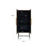 Ironville Gold 2 Door Cabinet with Black Metal Legs by Richmond Interiors - Maison Rêves UK