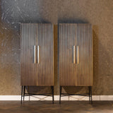 Ironville Gold 2 Door Cabinet with Black Metal Legs by Richmond Interiors - Maison Rêves UK