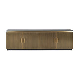 Ironville Gold Low Sideboard with Black Marble Top by Richmond Interiors - Maison Rêves UK